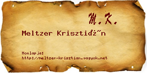 Meltzer Krisztián névjegykártya